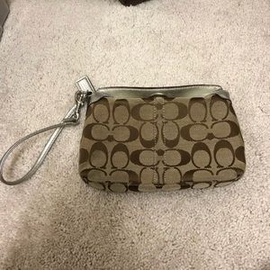 silver coach wristlet